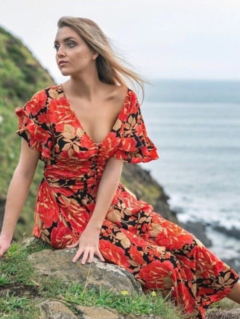 Anthropologie Abel The Label Lola Floral Boho Maxi Dress M (Read)